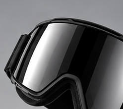 Black reflective snow goggles